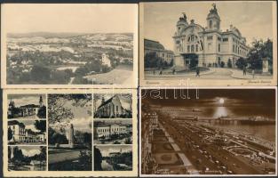 5 db régi városképes lap, vegyes minőség (Kolozsvár, Kassa, Jászberény,  Csesznek, Brighton) / 5 mixed pre-1945 town-view postcards