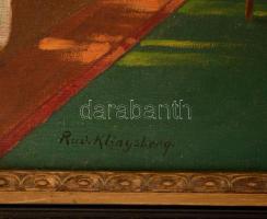 Rudolf Klingsberg (1881-1943):  Enteriőr. Olaj, vászon, jelzett, antik keretben, 43×53 cm