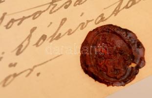 1884 Bp., Sóhivatali ellenőr nyilatkozata, melyben elismeri törtvénytelen gyermekét, viaszpecséttel