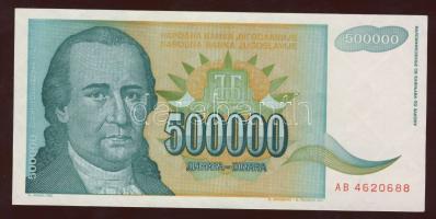 Jugoszlávia 1993. 500.000D (9x) T:II+,II