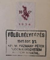 1945 a Pázmány Péter Tudományegyetem jogi diplomája, okmánybélyeggel