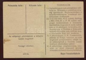 1946. 100.000AP pénztárjegy nagyobb piros festékfolttal T:II