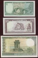 Libanon 1986-88. 5db klf bankjegy T:500L II+, többi I