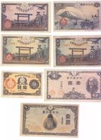 Japán 1917-44. 18db bankjegy T:I-,II,III,IV