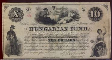 1852. Emigrációs "Kossuth bankó" 10$ T:restaurált R!