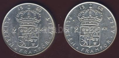 Svédország 1963,1965. 2Kr Ag T:1