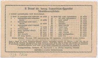 1925. " A József Kir. Herceg Szanatórium-Egyesület" járadék sorsjegye 15.000K T:III