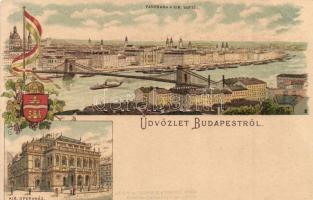 Budapest, címeres; Schwidernoch litho