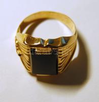 Kádár János 14K Onix köves olasz fémjelzésű Au gyűrűje, amit Kádár Jánosné hagyatékából árvereztek el 1993-bn. Aukciós számla mellékelve!