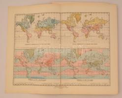 cca 1915 33 db nagyméretű térképlap a Kogutowicz-Litke Világatlaszból, 45x30 cm