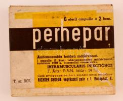 Perhepar antianaemiás hatású májkivonat, gyógyszer(Richter Gedeon vegyészeti gyár), 6 db ampulla dobozban