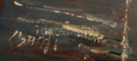 Bánfi jelzéssel: Kikötőbe érkező vitorlások. Olaj, karton, keretben, 22×32 cm