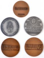 5db-os magyar "Hungexpo" emlékérem tétel, közte 2db eredeti dísztokban T:1-,2