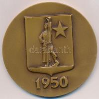 1950. "Dunaújváros / 1950" Br emlékérem (70mm) T:1- kis ph