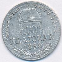 1869KB 10kr Ag "Ferenc József / Magyar Királyi váltó pénz" T:2,2-
Adamo M10.1