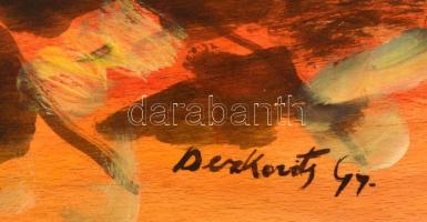 Derkovits jelzéssel: Női akt. Olaj, falemez, 40×52 cm