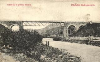 Kőrösmező, Jasina; Vasúti híd a galíciai határon, kiadja Kaufmann Ábrahám és fiai / railway bridge (EK)