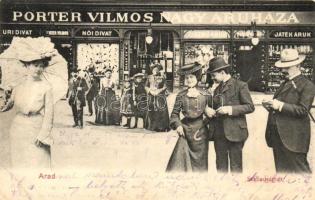 Arad, Szabadság tér, Porter Vilmos nagyáruháza / shopping center (EB)