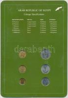 Egyiptom 1970-1980. 5m - 20P 6xklf db, forgalmi szett felbélyegzett kartonlapon T:1 
Egypt 1970-198...