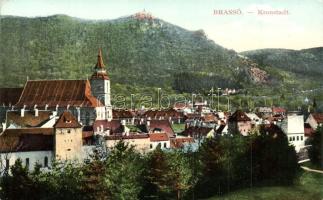 Brassó, Kronstadt, Brasov; Látkép, templom, 'Brassói Lapok' kiadása / general view, church (EK)