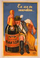 cca 1930 Ez az én szeretőm... Nagyméretű Dreher Bak sör plakát. Litografált. Készítő: Pogány L. 65x80 cm Jó állapotban / Large litho beer poster.
