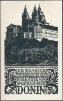 Rudolf Junk (1880-1943): Ex libris Richard Kurt Donin, Melk. Fametszet, papír, jelzés nélkül, 13×8 cm