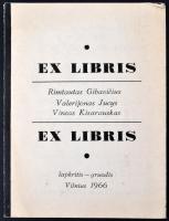 1966 Litván és cseh ex librissel kapcsolatos nyomtatványok, benne 6 jelzett linómetszettel különböző...