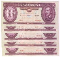 1989. 100Ft (5x) T:II+ Csak egyszer hajtva!
