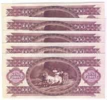 1989. 100Ft (5x) T:II+ Csak egyszer hajtva!
