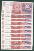 Argentína 1985-90. 100A (20x), benne egymásutáni, ill. kevés ugrású sorszámokkal T:I,I-