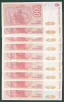 Argentína 1985-90. 100A (20x), benne egymásutáni, ill. kevés ugrású sorszámokkal T:I,I-