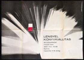 1962 Lengyel könyvkiállítás plakát 50x70 cm