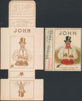 cca 1890 John cigarillos 2 db litho szivarka doboz / Vintage Cuban cigar boxes