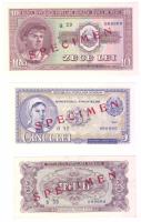 Románia 1952. 3L "SPECIMEN" T:II + 5L, 10L "SPECIMEN" T:I
