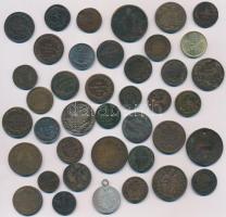 Vegyes fémpénz tétel ~239g súlyban, nagyrészt réz érmék, közte 1868KB 4kr valamint 1848B 10kr Ag &qu...