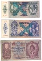 1930-52. 10P, 20P, 50P, 100P nyilaskeresztes fny-sal + 1932. 50P sarló-kalapács fny-sal T:II,III