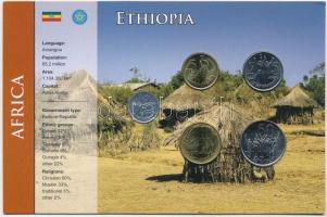 Etiópia ~2000. 1c-50c (5x) fémpénz szettben, papírtokban T:1,1- Ethiopia ~2000. 1 Cent - 50 Cent (5x) coin set in paper case C:UNC,AU