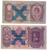 1930-52. 10P, 20P, 50P, 100P nyilaskeresztes fny-sal + 1932. 50P sarló-kalapács fny-sal T:II,III