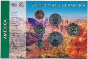 Amerikai Egyesült Államok 2004-2011. 1c-1$ (6xklf) fémpénz szettben, papírtokban T:1-,2  USA 2004-2011. 1 Cent - 1 Dollar (6xdiff) coin set in paper case C:AU,XF
