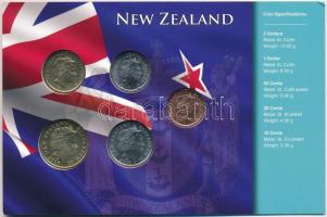 Új-Zéland 2005-2008. 10c-2$ (5xklf) fémpénz szettben, papírtokban T:1-,2 
New Zealand 2005-2008. 10...