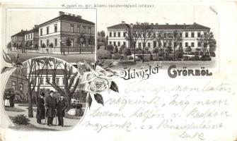 Győr, Magyar királyi állami tanítóképző intézet; Mehner &amp; Maas No. 3604. floral litho