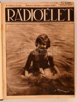 cca 1930 Rádióélet II. II. évfolyam, fél évfolyam, 27-52 szám. Átkötött kopottas, sérült gerincű félvászon kötés. 1256 p. A lapokon néhol szakadásokkal, és néhol kivágásokkal.