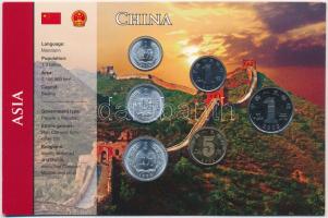 Kína 1984-2010. 1f-1Y (6xklf) fémpénz szettben, papírtokban T:1-,2  China 1984-2010. 1 Fen - 1 Yuan (6xdiff) coin set in paper case C:AU,XF