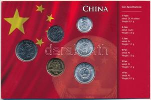 Kína 1984-2010. 1f-1Y (6xklf) fémpénz szettben, papírtokban T:1-,2 
China 1984-2010. 1 Fen - 1 Yuan...