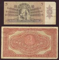 Korona, pengő tétel posta, ill. okmánybélyegekkel, bélyegzőkkel 4klf db T:II,III