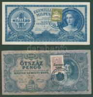 Korona, pengő tétel posta, ill. okmánybélyegekkel, bélyegzőkkel 4klf db T:II,III