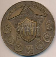 Szovjetunió 1980. "Varsói Szerződés 25. évfordulója" Br emlékérem (75mm) T:2 Soviet Union 1980. "25th Anniversary of Warsaw Pact" Br commemorative medallion (75mm) C:XF