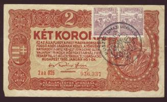 Korona, pengő tétel posta, ill. okmánybélyegekkel, bélyegzőkkel 4klf db T:II,III