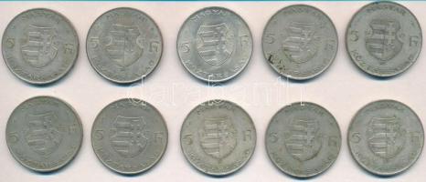 1947. 5Ft Ag "Kossuth" (10x) T:2,2-,3 patina