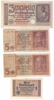 Német Birodalom 1940-es évek 4db bankjegy jobbakkal + Oroszország/Szovjetunió 1917-1947. 3db bankjegy vegyes minőségben